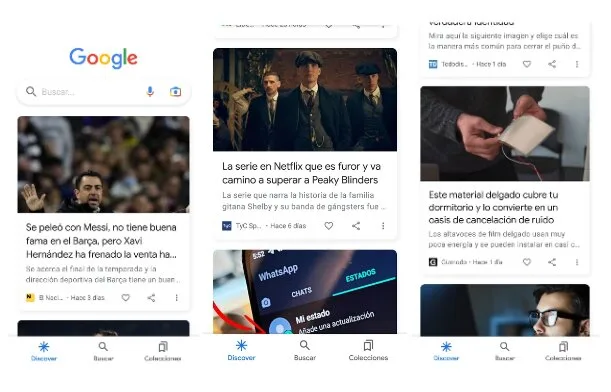 Ejemplo de Google Discover