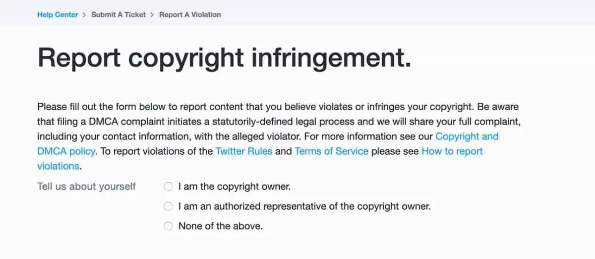DMCA Twitter