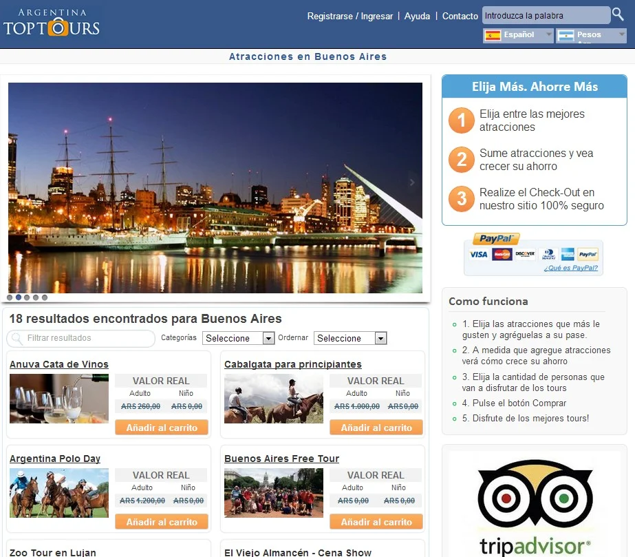 Argentina Top Tours | Diseño y desarrollo del sitio web