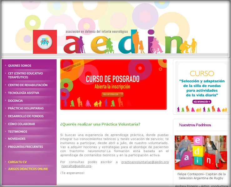 Desarrollo del sitio web de la Fundación AEDIN