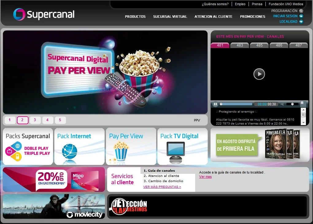 Supercanal │Desarrollo de site y sucursal virtual