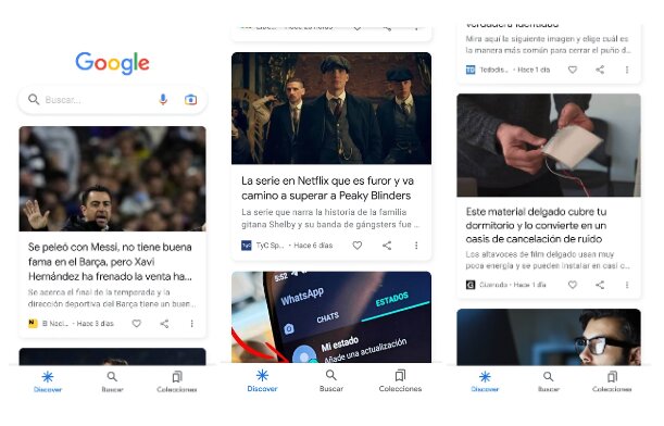 Ejemplo de Google Discover
